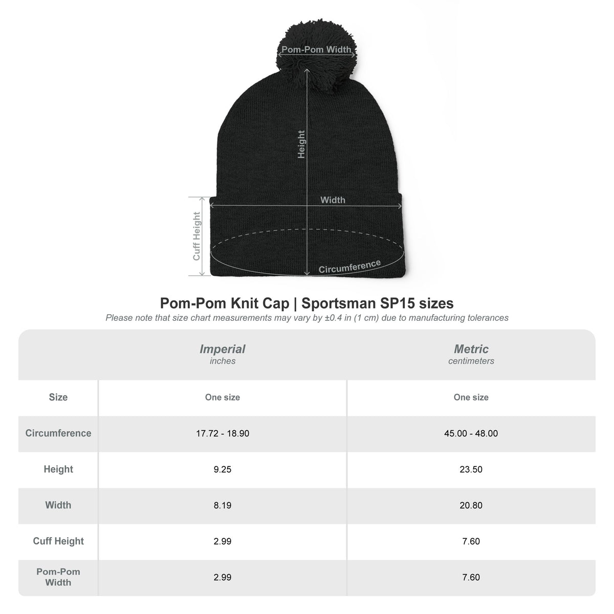 Embroidered Pom-Pom Dailey Method Knit Hat