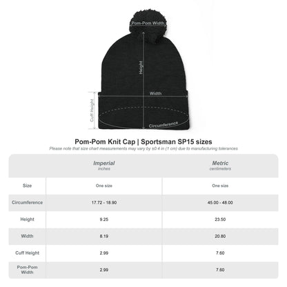 Embroidered Pom-Pom Dailey Method Knit Hat